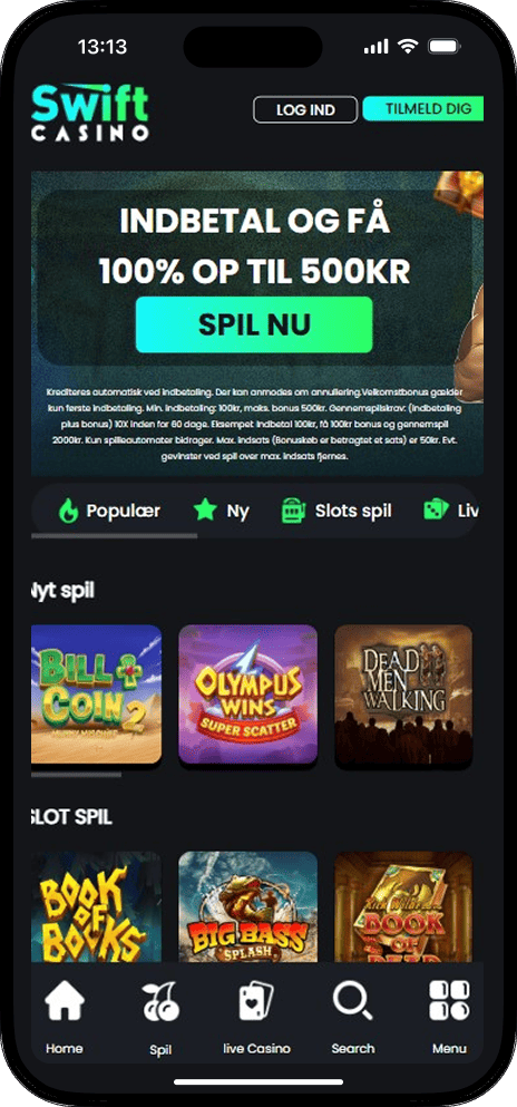 Swift Casino Hjemmeside